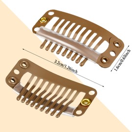 30 Pieces 32 mm 9-teeth Hair Extension Clips Hair Extension Wigs Snap Clips Comb Small Snap Wig Accessories Clips for Women Hair Extensions DIY (Mixed Colors)