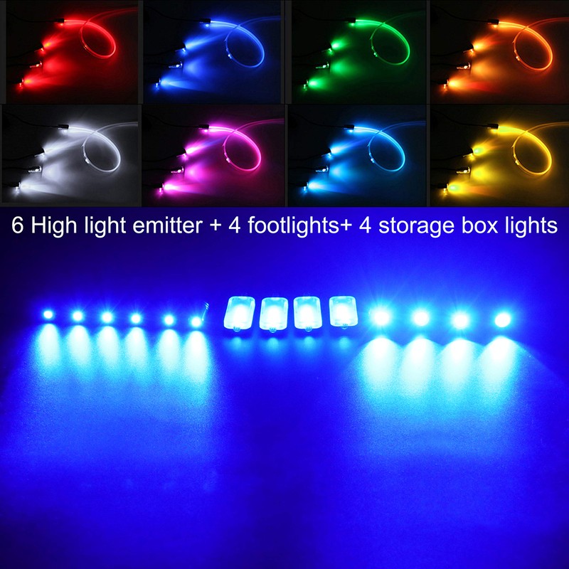 TABEN Car Ambient Light Kit, 8 Metres Integrated Fibre Optic