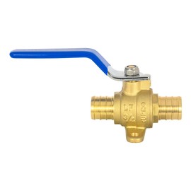 EFIELD 1-inch Pex Crimp Shut-off Brass Ball Valve with Drop-ear, Blue Levels, ASTM F1807, No Lead (1)