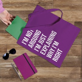 Canvas Tote Bag for Women, Organic Cotton Shoulder Bag, Reusable Bags for Shopping, Groceries, Gift bags, Book Bag, Travel Bag - Shopper Bags Available in 6 Colours - Not Arguing