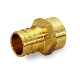 Supply Giant QTNB1034-OM Male Sweat Adapter x PEX Barb Pipe Fitting 1" x 3/4'' Brass, 45