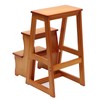 LIAPDG Folding Library Ladder Chair, Wood Folding Library Ladder Chair