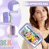 izuzta Bolsa de maquillaje Preppy Patch, bolsas de maquillaje transparentes