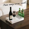 KEVJES Glossy White Acrylic Serving Tray with Handles-Butler Trays for