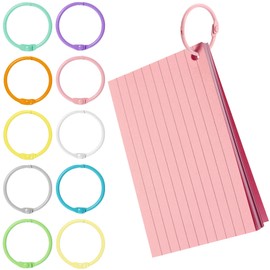 Pack of 50 Bookbinding Rings 25 mm, Metal Book Rings in Multicoloured, Index Card Rings, Binder Rings, Binder Rings for Scrapbook, Album, Memo Tray, Loose Leaf, Paper, Crafts and Key Rings