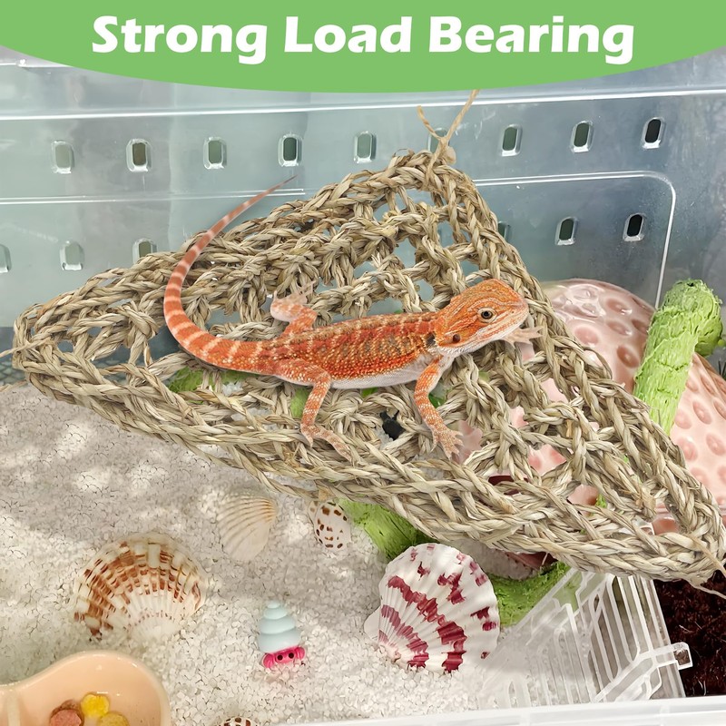 BNOSDM Reptile Hammock Reptile Wooden Ladder Bridge Bearded Dragon Hammock