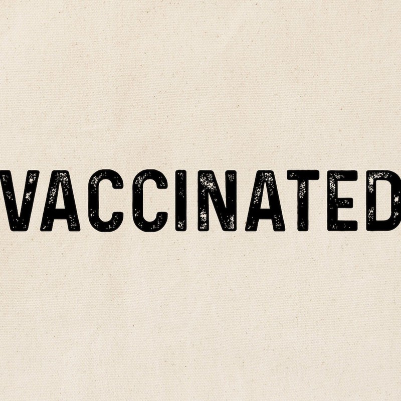 CafePress Vaccinated Reusable Natural Beige Canvas Shopping Bag