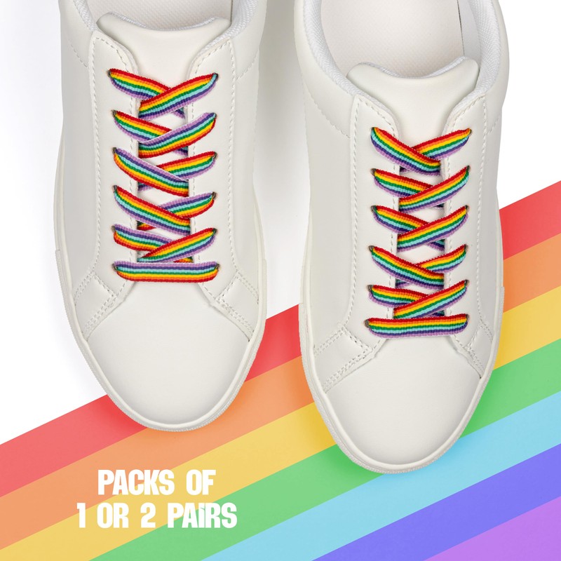 Kilter Flat Trainer Shoelaces - Rainbow - 75 cm -