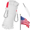 Aemygo 5/16 Inch Wire Center Flagpole Rope, 100 ft White