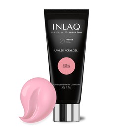 INLAQ® Acrylic Gel for Nail Extension Coral Sunset 30 ml - Premium Polygel for Gel Nails - Nail Extender Gel UV/LED - Building Acrylic Nail Gel - Poly Nail Gel