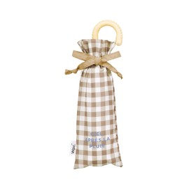 Wpc. 1663-214-002 Folding Umbrella, Bicolor Gingham Mini Beige Rain Umbrella, Ribs, 19.7 inches (50 cm), Lightweight, Rain or Shine, Women's, Women's, Commutes, Commutes, Fashionable, Cute, Girly