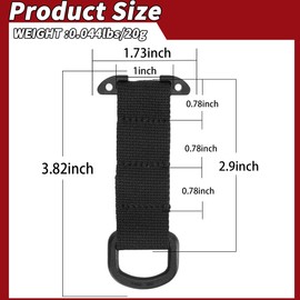 SIVIGEAR Tactical Gear Clip with D Ring Hook, T-Mount Molle Key Clip, Plastic Carabiner for Belt, Glove, and Outdoor Accessories