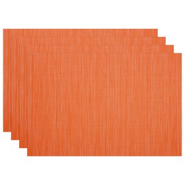 Banchif Thanksgiving Placemats Set of 6 Fall Place Mats Pumpkin Maple Leaves Table Mats Washable Non-Slip Heatproof Woven Placemats for Dining Table (17.7" X 11.8")