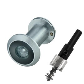 TOGU 220-degree Solid Brass Peep Holes for Door with 16mm Drill Bit, 0.63 inch door peephole with privacy, compatible with door thick from 1-3/8" to 2-1/6",Satin Chrome Finish