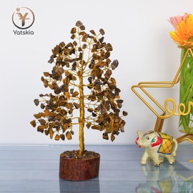 Tiger Eye Crystal Tree - Spiritual Decor - Tree of Life - Crystal Decor - Good Luck Charms - Gemstone Tree - Metaphysical Gifts - Tiger Eye Stone - Feng Shui Decor - Crystal Gifts (10 Inch Approx.)