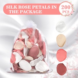 Milifox 200 Pieces Silk Rose Petals Soya Flower Silk Petals Artificial Scatter for Wedding Birthday Table Centerpieces Party Confetti Bridal Showers Romantic Night Decoration (Soya)