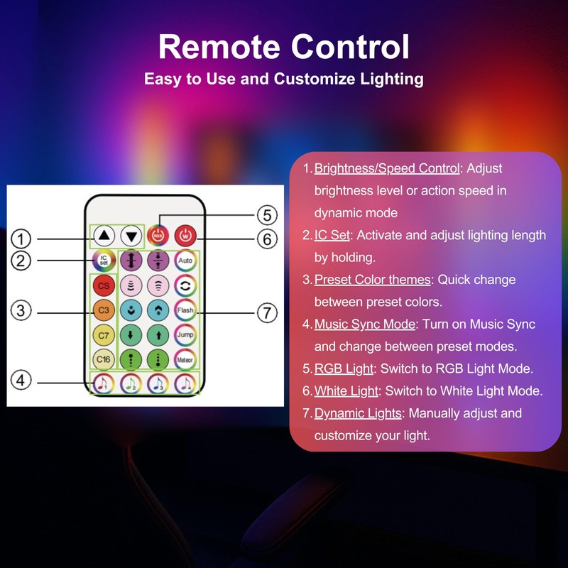 RGB Smart LED Desk Light Bars 2-Pack Music Sync Standing