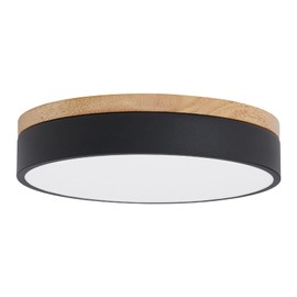 Led Flush Mount Ceiling Light: 11.8" Dimmable 5CCT Overhead Ceiling Lighting Fixture - Morden Black Round Close to Ceil Lights - Flat Wood Minimalist Light Fixtures for Living Room Laundry Bedroom