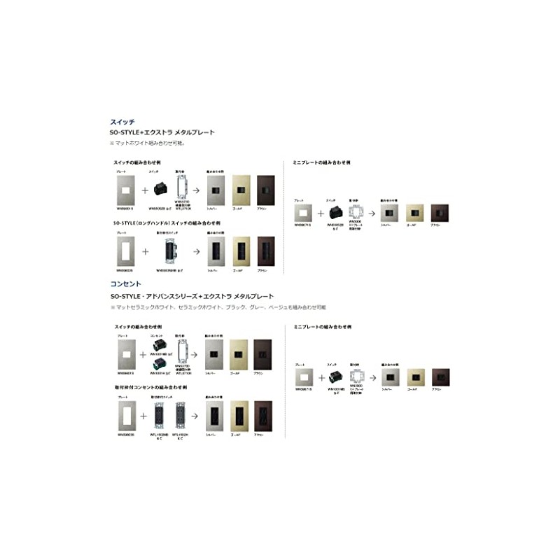 Panasonic SO-STYLE + Extra Metal Plate, Gold WNS9609Y