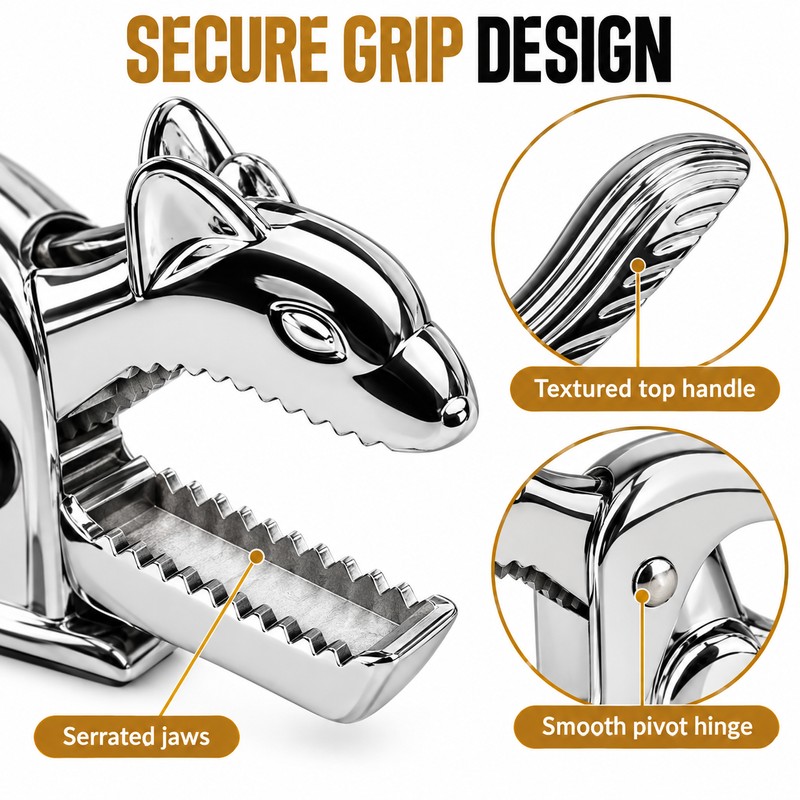 Stainless Steel Squirrel Nutcracker Tool – Multifunctional Handheld Nut Shell