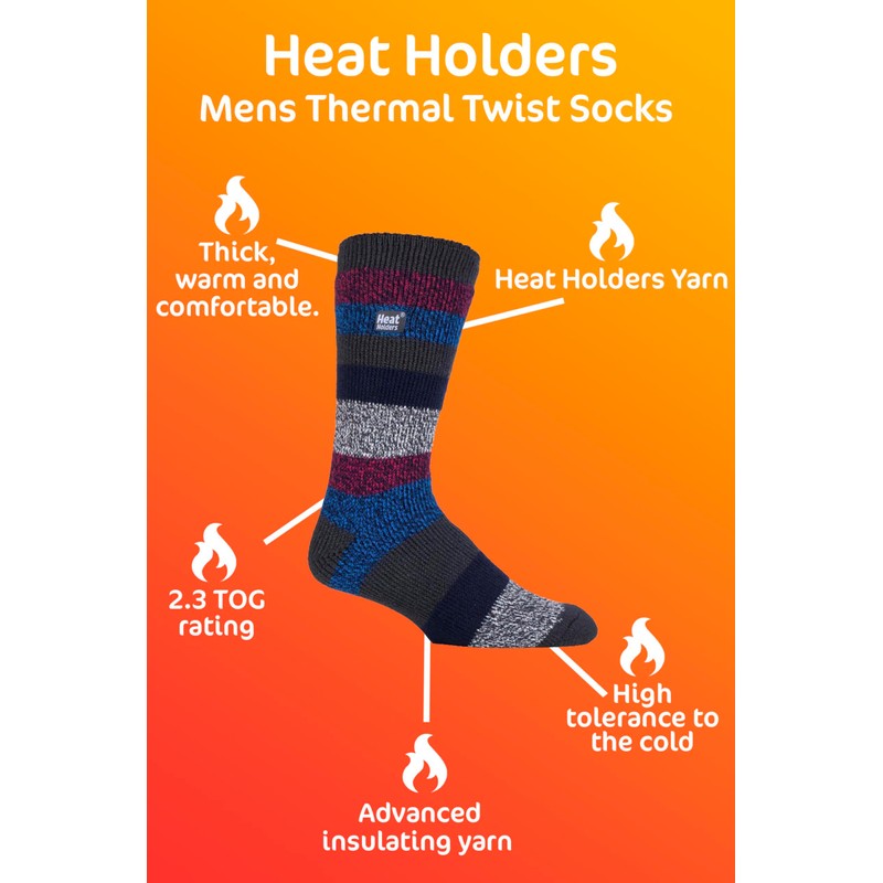 Heat Holders Men's Thermal Socks Winter Warm 2.3 Tog -