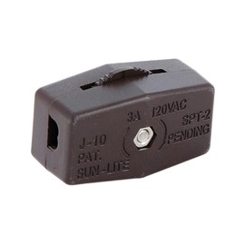 B&P Lamp® Brown Inline Rotary Cord Switch for 18/2 SPT-1 Lamp Cord