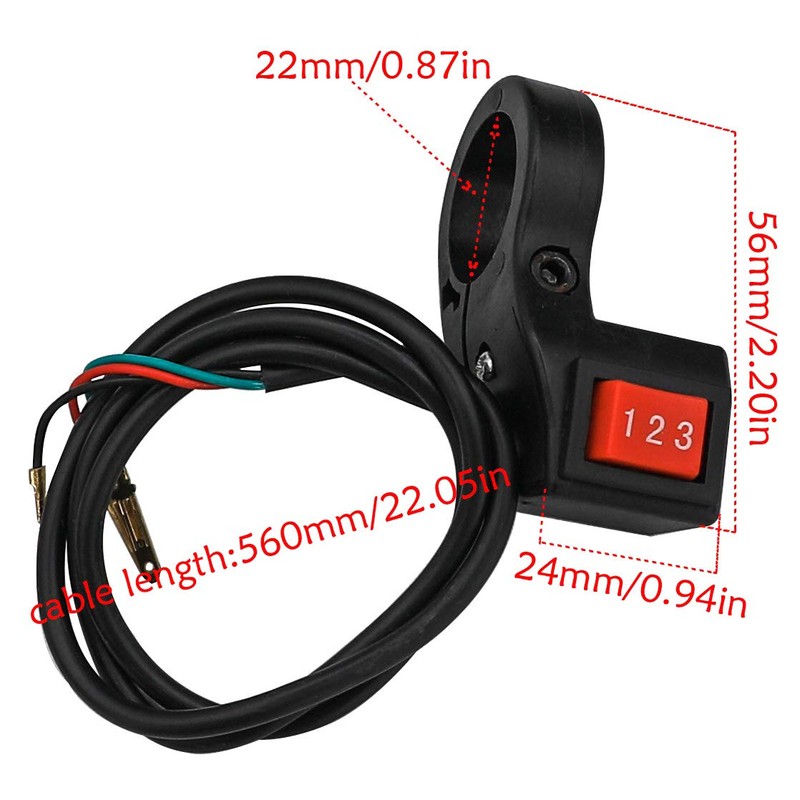 REBEKAMODS 3-Speed Module Switch - 22mm 7/8in Handlebar Electric Switch