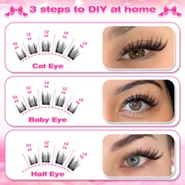 wiwoseo Wispy Lash Clusters Manga Lash Clusters Fairy Eyelash Cluster Eyelash Extensions Anime Clusters Lashes Natural Lash Clusters Spiky Individual Lashes for Beginners DIY at Home (10-14MM)