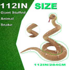 Mukouxun 112 Inch Stuffed Animal Snake Giant Stuffed Snake Kids Toys Stuffed Animal Snake Prank Props Giant Snake Plush Giant Anaconda (Brown)