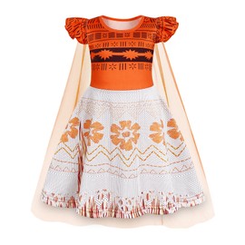 AmzBarley Costume Kids Princess Adventure Dress up Birthday Outfit Party Fancy Clothes with Cape for Little Girls 7-8T