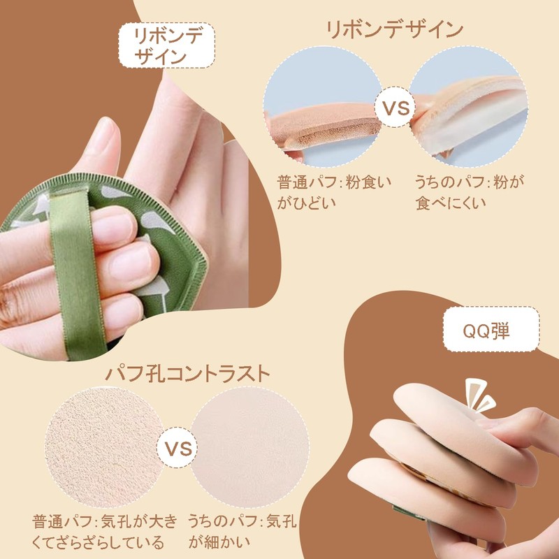 FineGood Marshmallow Puff (2 Piece), Wet & Dry Top Cosmetic