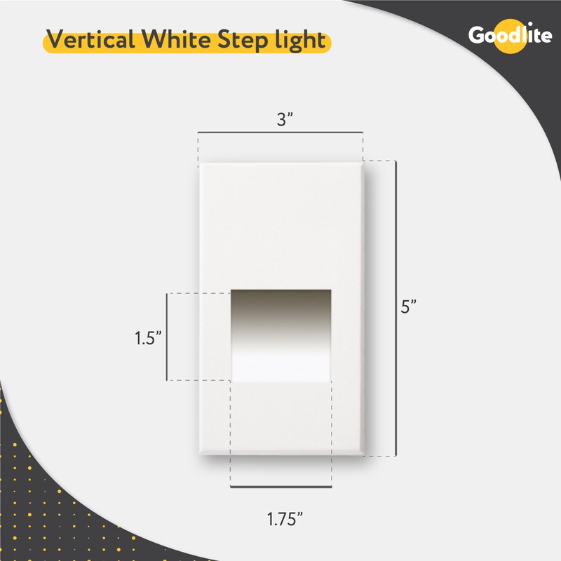 Goodlite Vertical LED Indoor Outdoor Step Light, 3w 125lm, 120v,