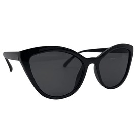 Ladies Womens Gloss Black Cats Eye Retro Vintage Sunglasses With Tint UV400 Lens Festival Fashion