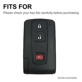 chyoekey Key Fob Cover for Toyota with Keychain Car Key Case Protector Compatible with 2004-2009 Toyota Prius (Blue)