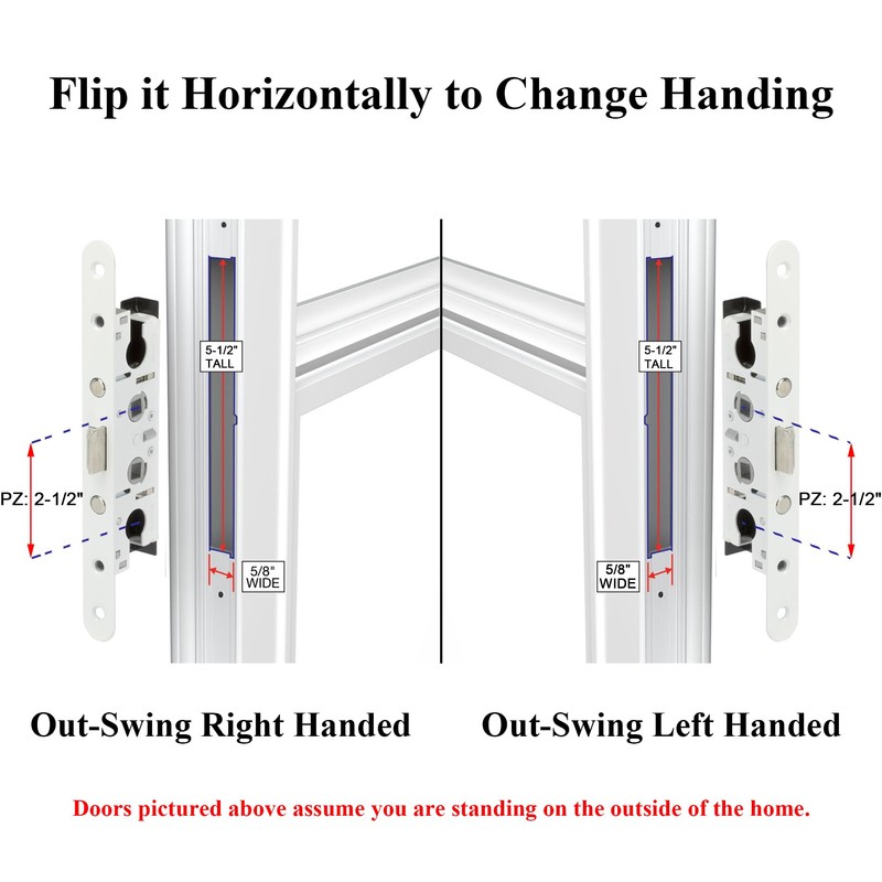 2 Point Bolt Mortise Lock Replacement Fits for Pella Storm