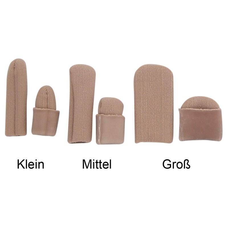 Fabric Gel Toe Caps Size 10, 14, 20 mm, Elastic,