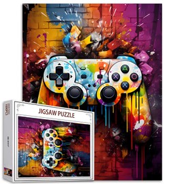 Gaming Themed Jigsaw Puzzles for Adults 1000 Pieces Video Game Watercolour Jigsaw Puzzle Art 27 x 20 Inches Colourful DIY Puzzles for Home Decoration Family Puzzle Perfect for Game Nights