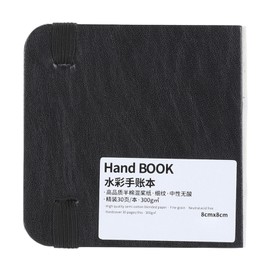 Square Watercolour Journal, 3.1 x 3.1 Inches, 30 Sheets of Paper, 60 Pages, 300 g/m² Watercolour Paper Notebooks for Use as Travel Sketchbooks and Mixed Media Pad for