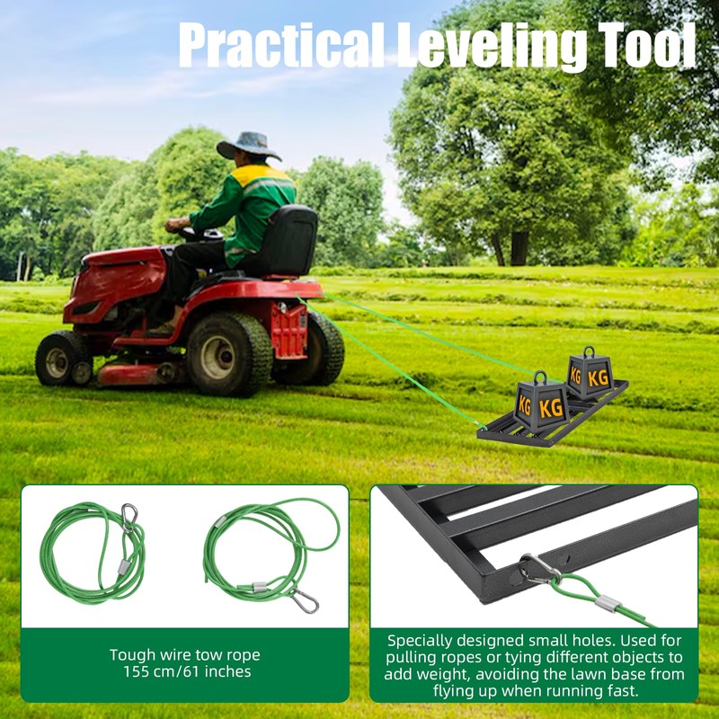 Lawn Leveling rake 51"x9.4" Levelawn Tool with 70.5" Adjustable Long
