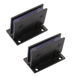 Cokritsm Black 2Pack Glass Shower Door Hinges 90 Degrees Glass Door Hinges Replacement Parts with Mounting Hardware Stainless Steel Bathroom Gate Clamp for 8-12mm Glass