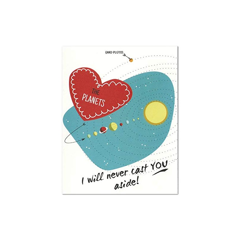 Planet Pluto Valentine's Day Card (4.25" X 5.5") by Nerdy
