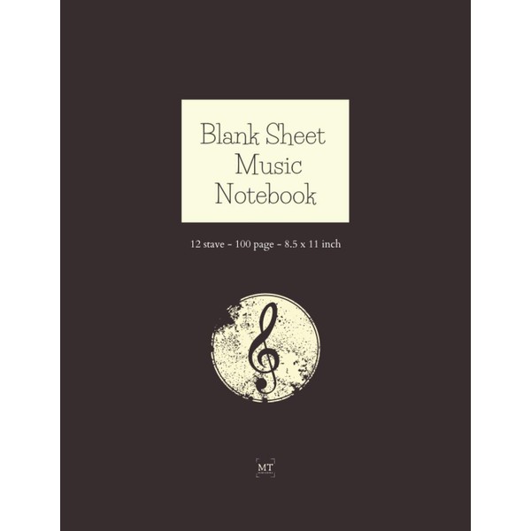 Blank Sheet Music Notebook | Deep Claret Matte Cover |