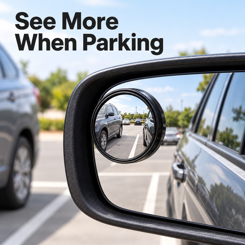 Round Blind Spot Mirrors for Car Side-View Assistance – Compact