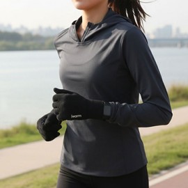 Winter Running & Cycling Knit Gloves with Smartphone Touch Function Black/M 2ea