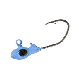 Crappie Pro Overbite Sickle Mo' Glo Glow-in-The-Dark Jig Heads for Soft Plastic Crappie Fishing Baits, Pack of 10