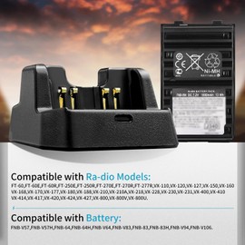 for Yaesu FT-60R CD-47 Charger, FNB-V106 Battery Charger for Yaesu Vertex FT60R FT-60 FT60 VX-231 VX-160 VX-150 VX-180 VXA-220 FT-270R HX270 HX270S HX370S Ra-dio Charger (1)