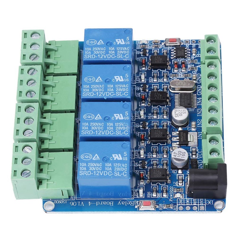 Reliable 4-Channel Relay Module Board with AKLOSIPY 8S103F3 Controller and