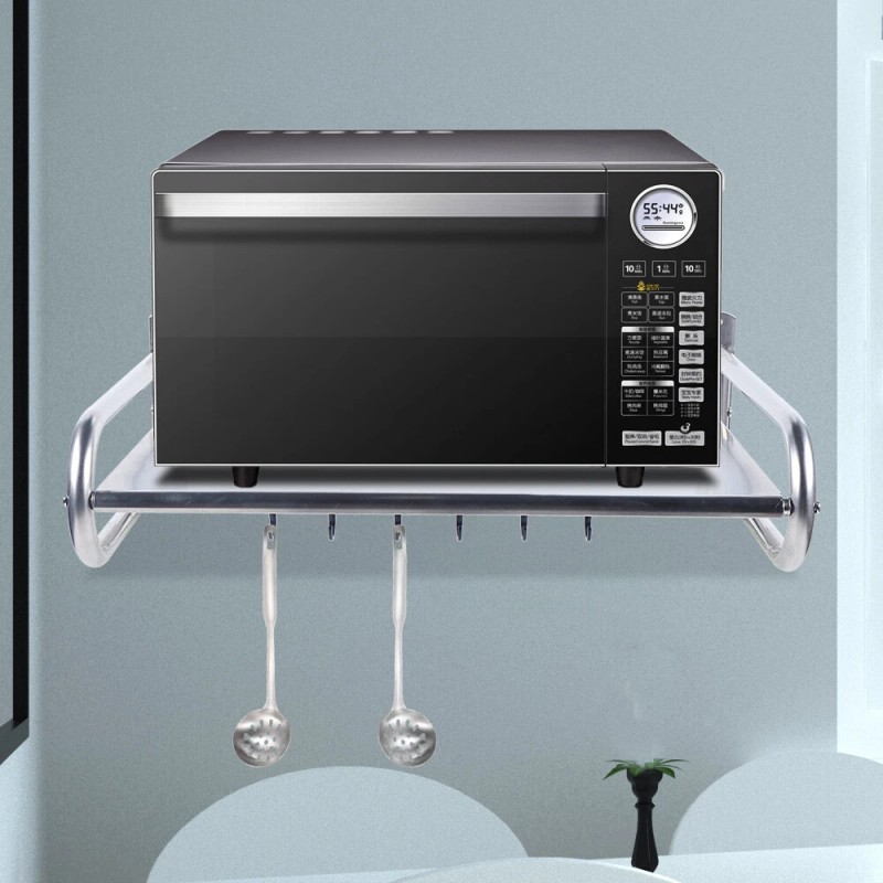 NOT INCLUDE Stainless Steel Microwave Oven Rack Wall-Mount Kitchen Shelf