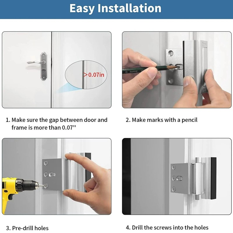 Yinore Inward Swing Door Lock Reinforcement Lock Door Locks Security