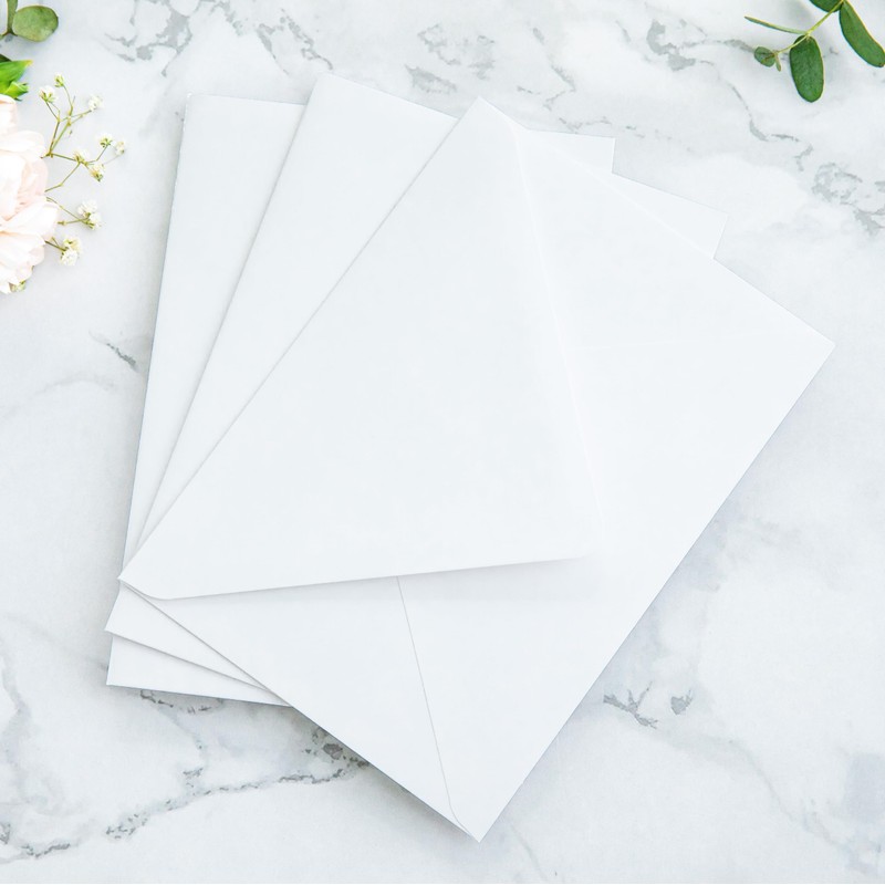 PONATIA 50PCS A7 Euro Flap Envelopes, 5.25 x 7.25'' Liner